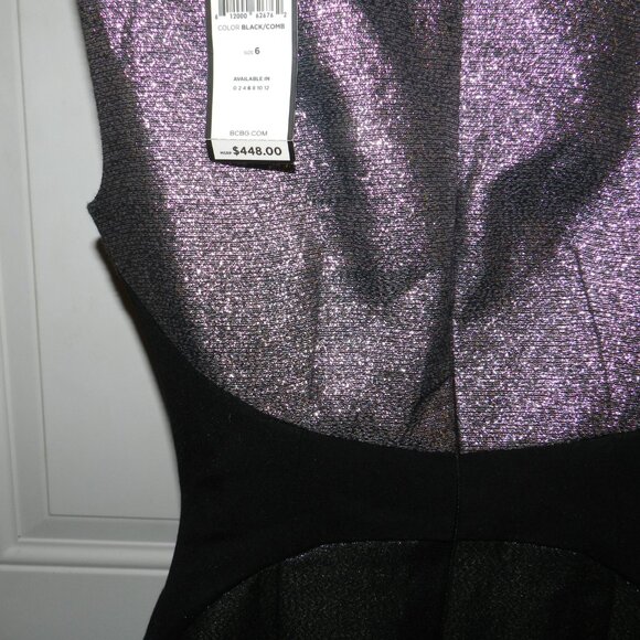 BCBGMAXAZRIA Odeya Dress Full Length Gown Maxi Formal Metallic Size 6🆕⌚📦🏃💨🚚 - Picture 7 of 16